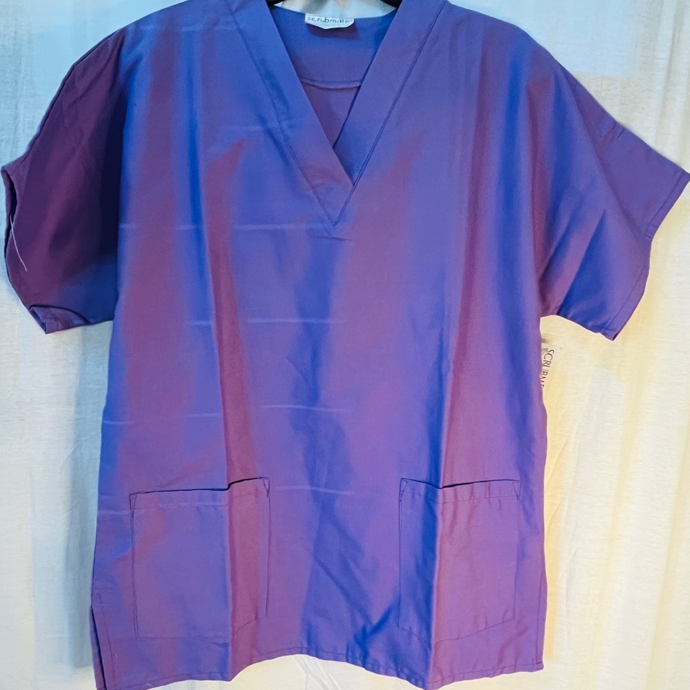 Scrub Mate Purple V-Neck Short Sleeve Scrub Top